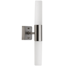 Bright Star Lighting ML009 SATIN CHROME Satin Chrome Wall Bracket with Two Sealed Cylindrical Shape White Glasses