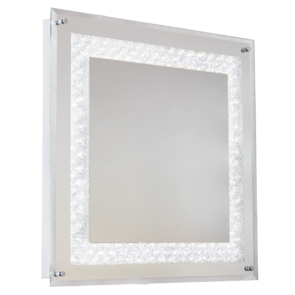 Bright Star Lighting ML044 LED Polished Chrome and Crystal Mirror with On / Off Switch