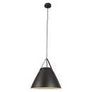 Eurolux P1131B Pendant Sanded 480mm Black/Black Leather