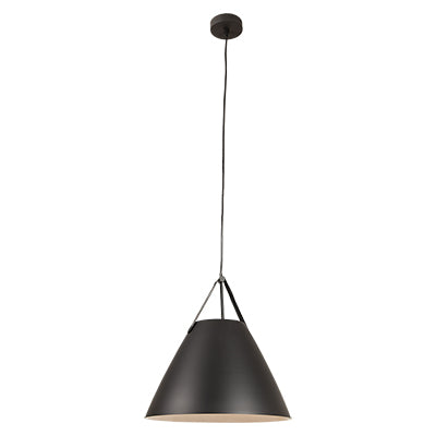 Eurolux P1131B Pendant Sanded 480mm Black/Black Leather