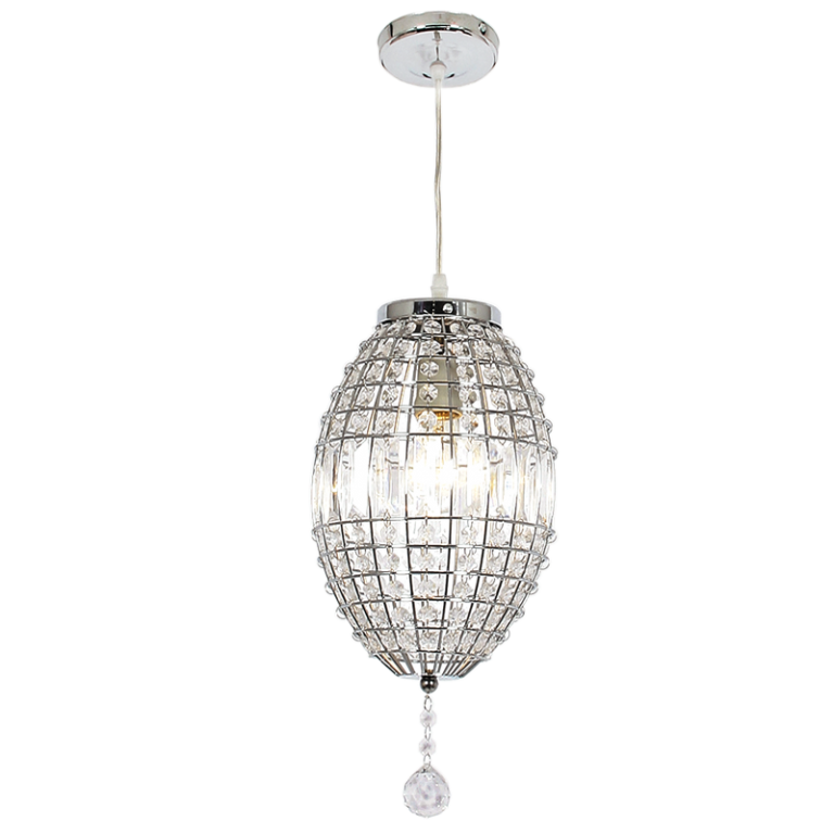 PEN167/1 Bright Star CHROME POLISHED CHR PENDANT ACRYLIC CRYSTAL 1X60W ES