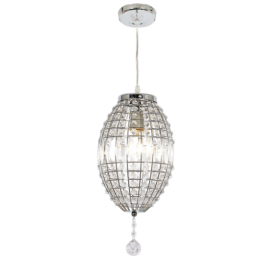 PEN167/1 Bright Star CHROME POLISHED CHR PENDANT ACRYLIC CRYSTAL 1X60W ES