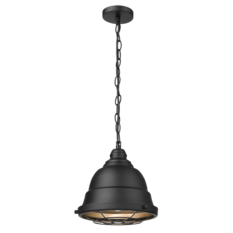 PEN207 Bright Star BLACK METAL PENDANT GRID 1X60W ES