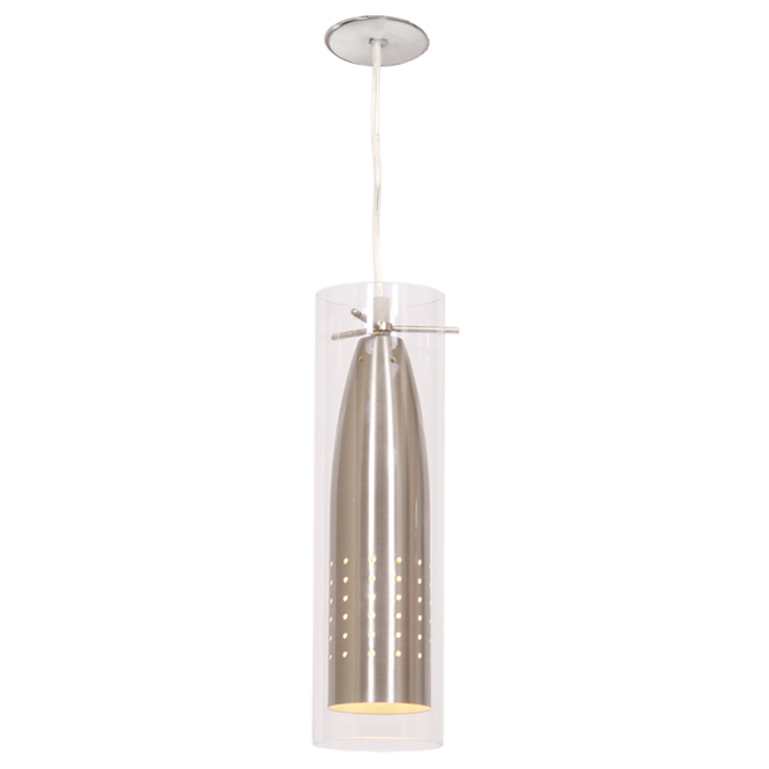 PEN2298/1 Bright Star SATIN CORD,METAL,CL GLASS 1x40W ES