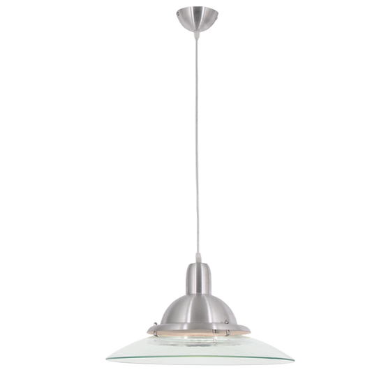 PEN270/1 Bright Star CLEAR ALUMINIUM + CLEAR GLASS PENDANT 1X60W ES