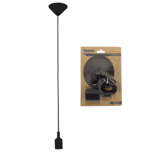 PEN285/1 Bright Star BLACK PVC AND SILICON PENDANT 1X40W ES