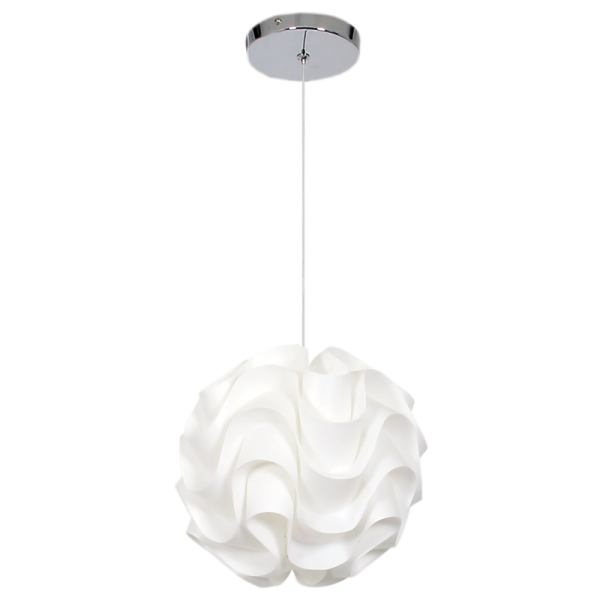 PEN421/1 Bright Star WHITE POLYPROPYLEN PENDANT 1X40W ES 330MM