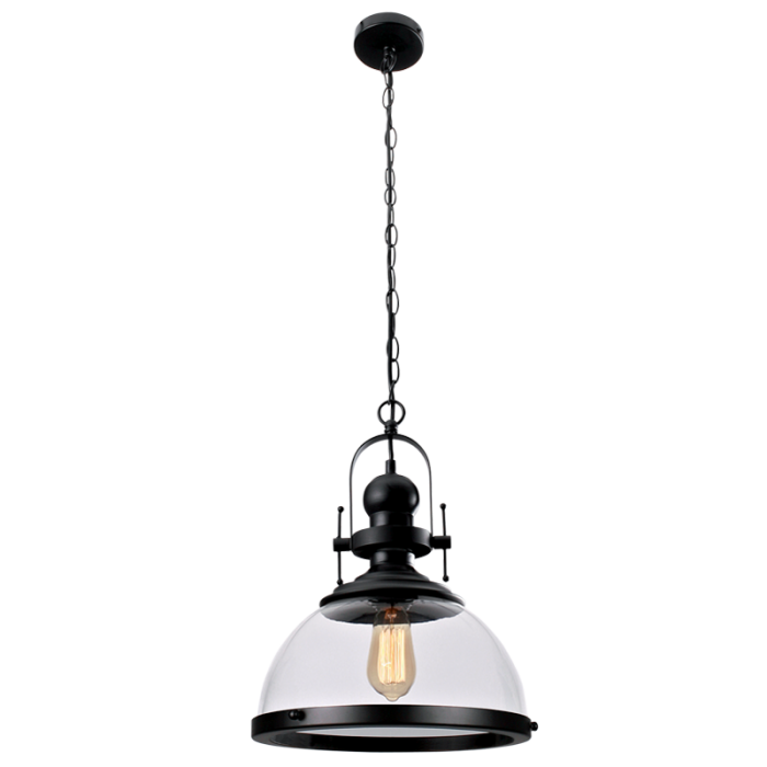 PEN448 Bright Star BLACK METAL PENDANT WITH CLEAR GLASS 1X60W ES 6007226065169 62