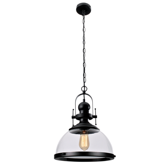 PEN448 Bright Star BLACK METAL PENDANT WITH CLEAR GLASS 1X60W ES 6007226065169 62