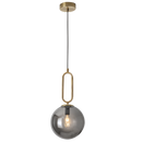 Bright Star Lighting PEN463 GD/SM Gold Colour Metal Pendant with Smoke Colour Glass