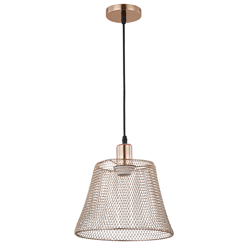 Bright Star PEN516 ROSE GOLD Steel Mesh Rose Gold Pendant with Black Cord