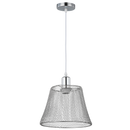 Bright Star PEN517 CHROME Steel Mesh Polished Chrome Pendant with White Cord