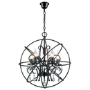 Bright Star Lighting PEN529/5 BLACK 5LT METAL DOME WITH CRYSTALS 480MM Pendant