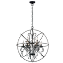Bright Star Lighting PEN530/9 BLACK 9LT METAL DOME WITH CRYSTALS 760MM Pendant