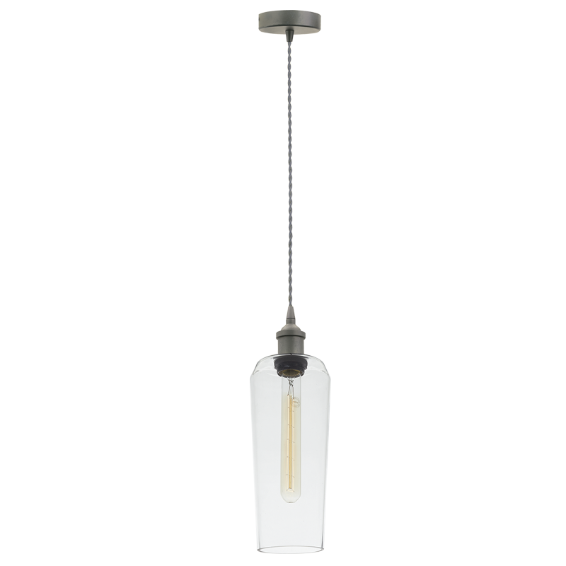 Bright Star Lighting PEN535 CLEAR SATIN NICKLE CUP + SILVER CORD Pendant