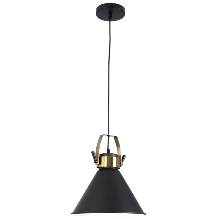 PEN589 Bright Star BLACK BLACK METAL PENDANT 1X60W ES 275MM