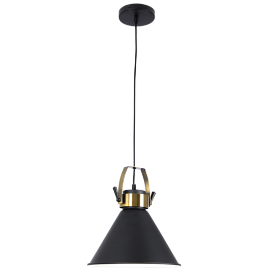 PEN589 Bright Star BLACK BLACK METAL PENDANT 1X60W ES 275MM