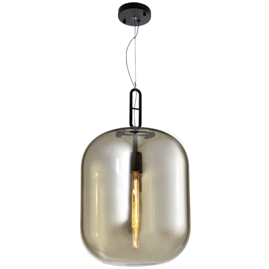 PEN598 Bright Star COGNAC METAL PENDANT COGNAC GLASS 1X60W ES 350X600MM