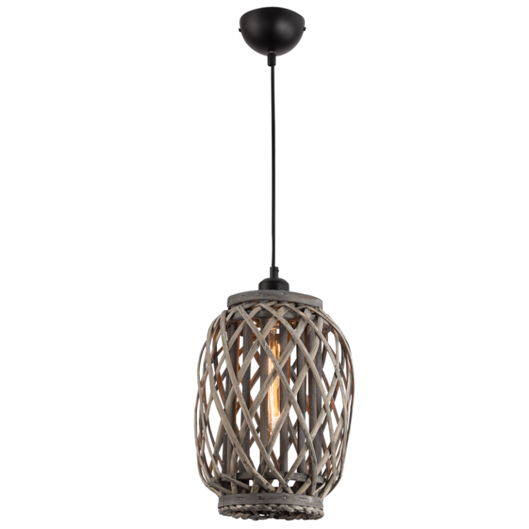 PEN641 Bright Star RATTAN METAL AND RATTAN PENDANT 1X60W ES