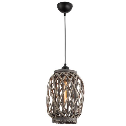 PEN641 Bright Star RATTAN METAL AND RATTAN PENDANT 1X60W ES