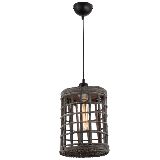 PEN642 Bright Star RATTAN METAL AND RATTAN PENDANT 1X60W ES