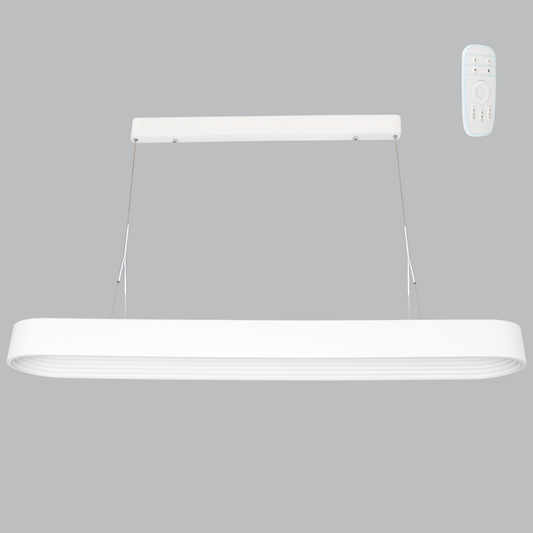 PEN688 Bright Star WHITE METAL+PLASTIC PENDANT REMOTE 44W LED CCT 1200MM