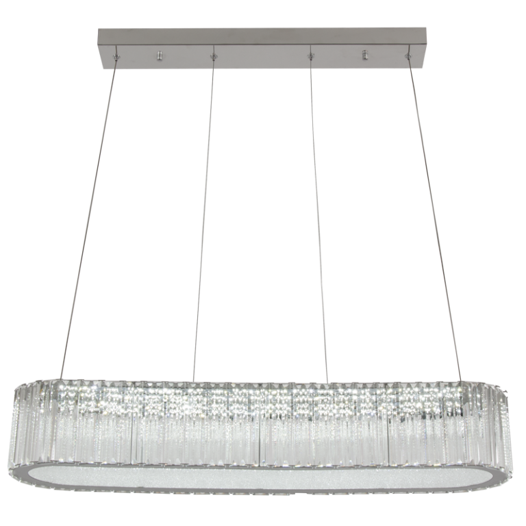 PEN691 Bright Star CRYSTAL POLISHED CHR &CRYSTAL ADJ CORDS 32W LED CCT REMOTE