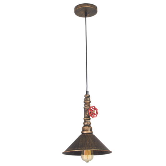 PEN725/1 Bright Star BK/GD BK/GD ALUMINIUM PENDANT 1X60W ES 220MM