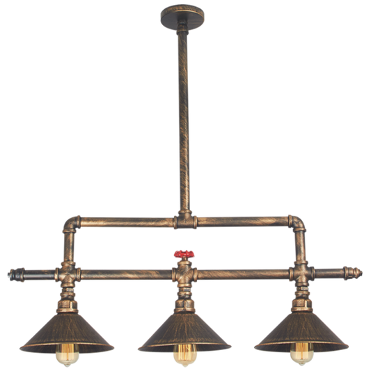 PEN726/3 Bright Star BK/GD BK/GD ALUMINIUM PENDANT 3X60W ES 220MM