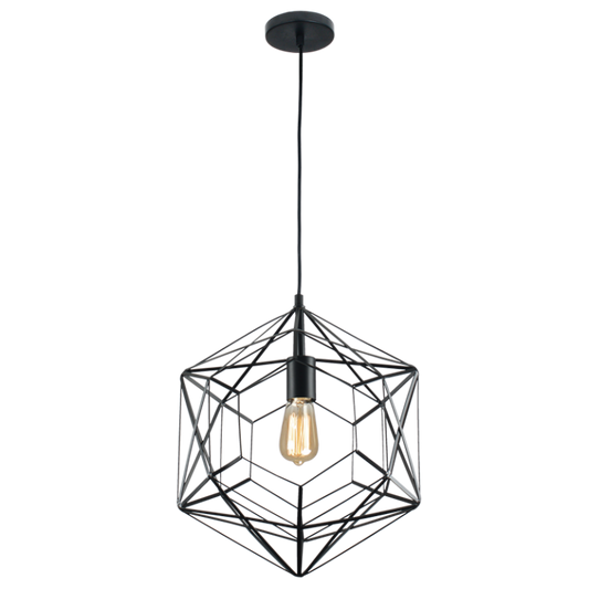 PEN740 Bright Star BLACK BLACK METAL PENDANT 1X60W ES 350MM