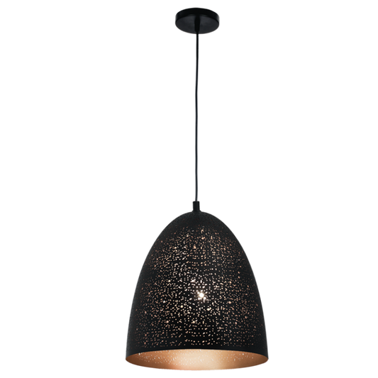 PEN744 Bright Star BLACK BLACK METAL PENDANT 1X60W ES 250MM