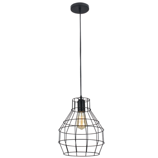 PEN750/1 Bright Star BLACK BLACK METAL PENDANT 1X60W ES 250MM
