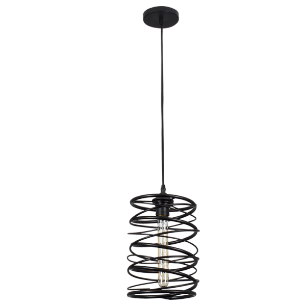 PEN751 Bright Star BLACK BLACK METAL PENDANT 1X60W ES 195MM