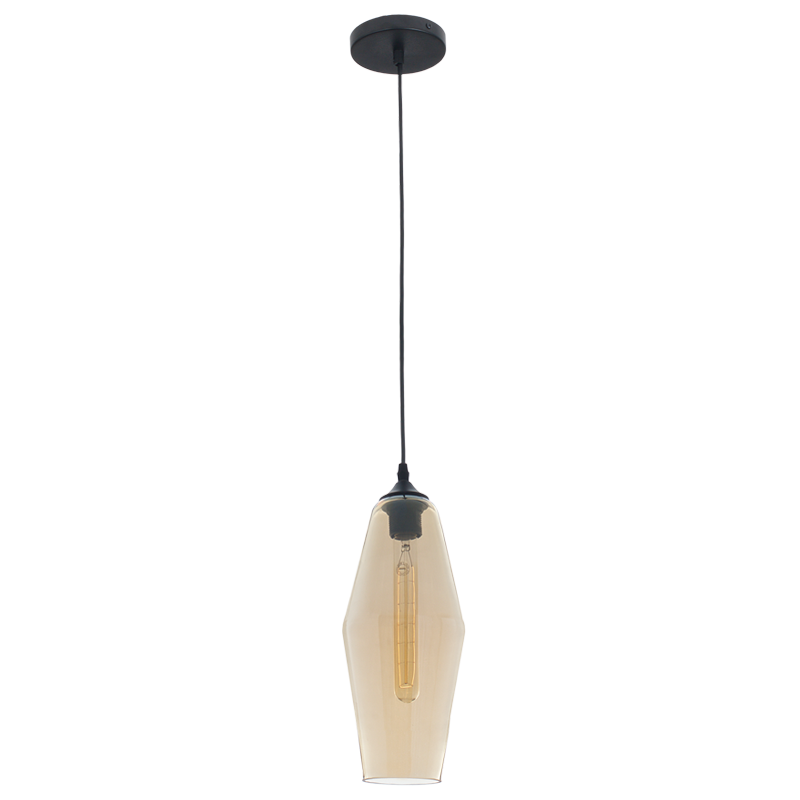 PEN756 Bright Star AMBER AMBER GLASS PENDANT 1X60W ES 150MM