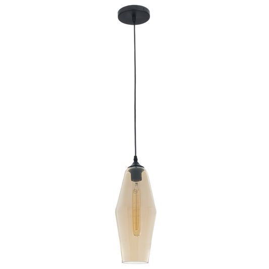 PEN756 Bright Star AMBER AMBER GLASS PENDANT 1X60W ES 150MM