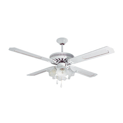 Radiant Lighting RF9AB Rattan Ceiling Fan 480mm Antique Brass 52" 4 Light 4 Blade 06FA204 AB