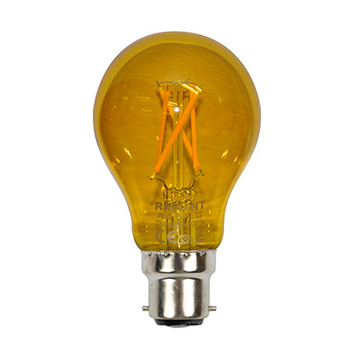 Radiant Lighting RLL074 B22 4w Yellow Colour Filament LED0074