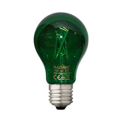 Radiant Lighting RLL081 LED A60 Colour Filament E27 4w Green LED0081