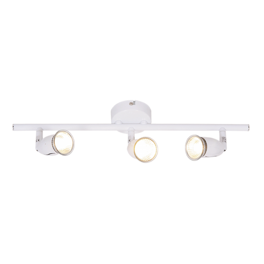 S049/3 Bright Star WH WHITE SPOT 3x50W GU10 - 80MM BASE 465MM BAR