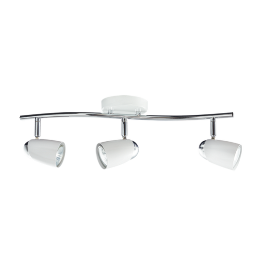S060/3 Bright Star WH/CHR WHT & POLISH CHR SPOT 3X50W GU10 100MM BASE 465MM