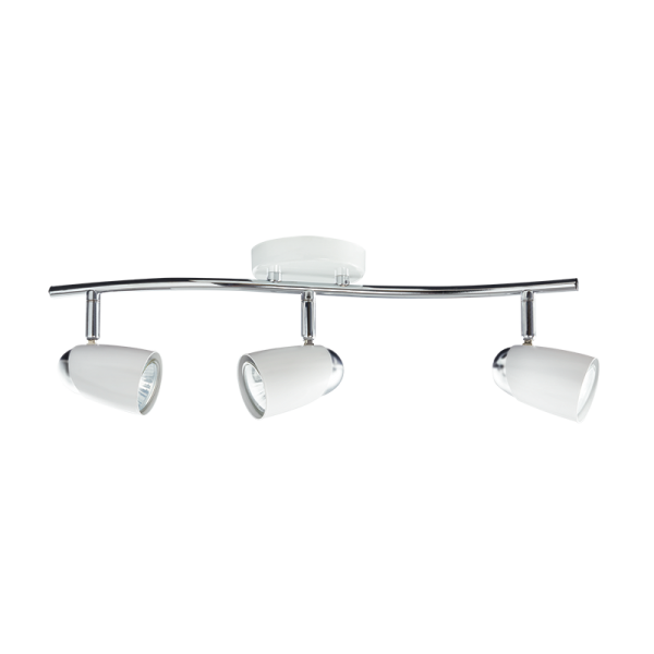 Bright Star Lighting S060/3 WH/CHR White and Polished Chrome Spotlight