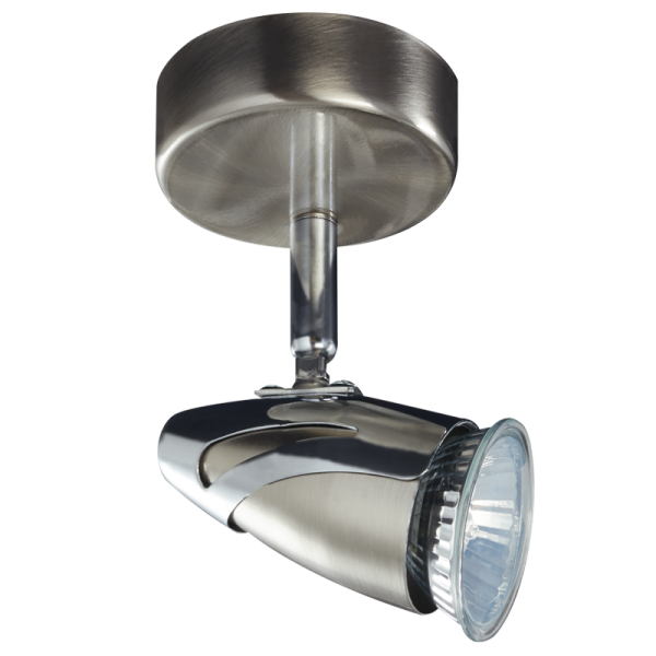 Bright Star Lighting S061/1 SATIN Satin and Polished Chrome Spotlight