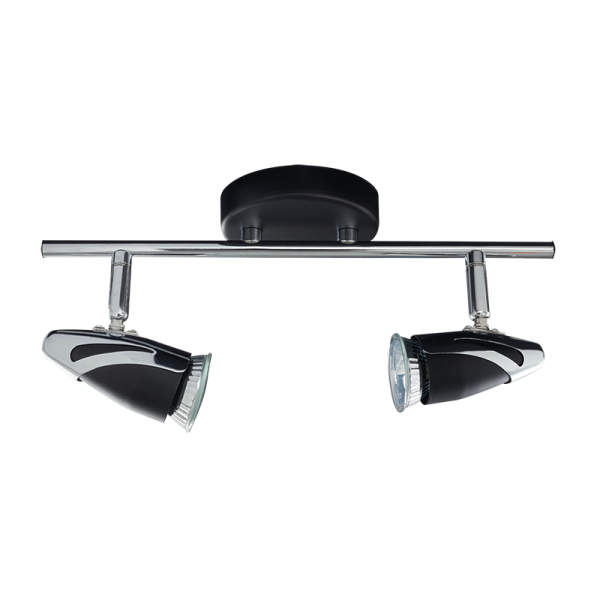 Bright Star Lighting S062/2 BK/CHR Black and Polished Chrome Spotlight