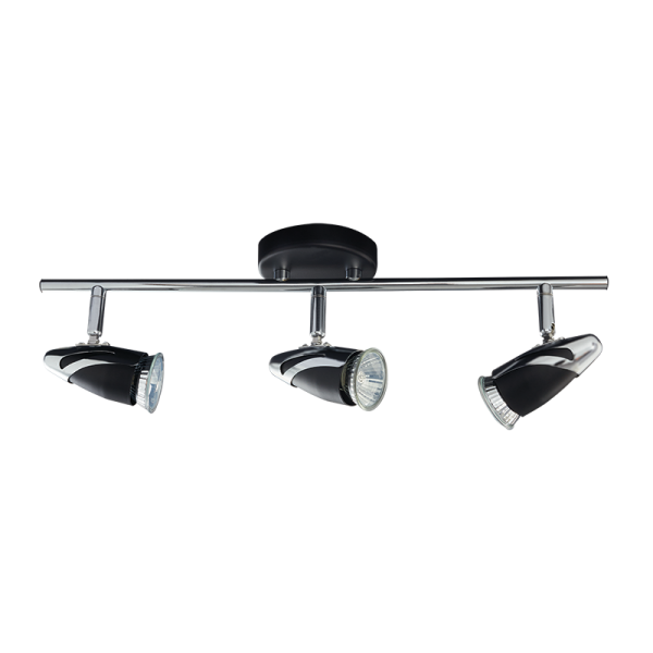 Bright Star Lighting S062/3 BK/CHR Black and Polished Chrome Spotlight