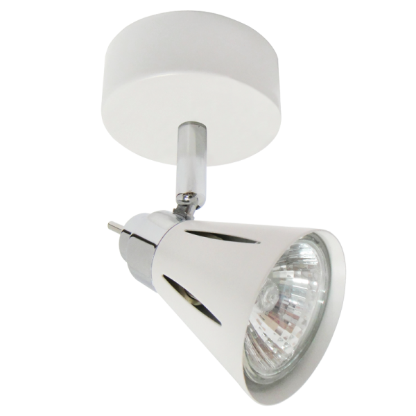 Bright Star Lighting S066/1 WH/CHR White and Polished Chrome Spotlight