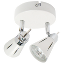 Bright Star Lighting S066/2 WH/CHR White and Polished Chrome Spotlight