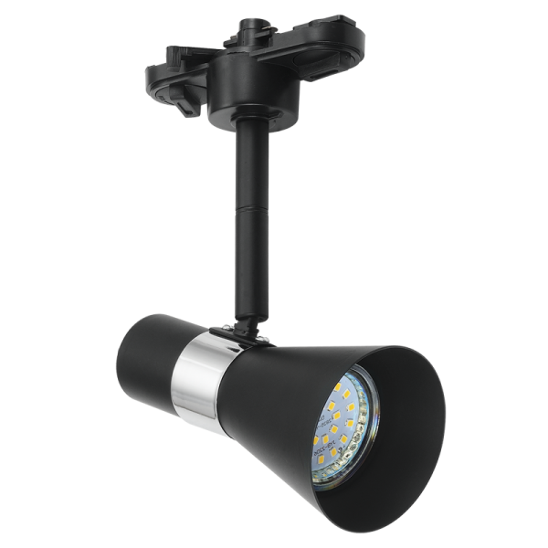 Bright Star Lighting S117/1 BLACK Matt Black Die Cast Aluminium Tracklight with Silver Trim
