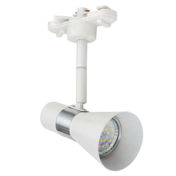 Bright Star Lighting S118/1 WHITE Matt White Die Cast Aluminium Tracklight with Silver Trim