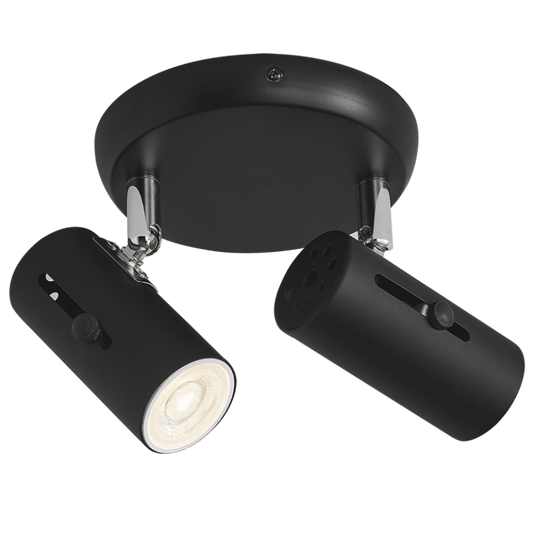 S120/2 Bright Star BLACK BLACK SPOTLIGHT 2X50W GU10 ROUNDBASE 150MM