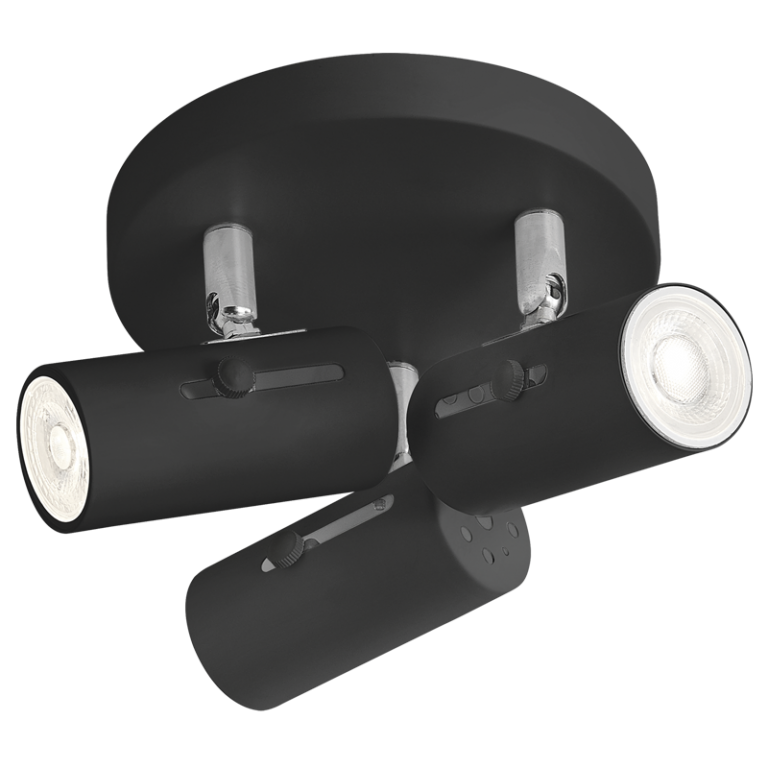 S120/3 Bright Star BLACK BLACK SPOTLIGHT 3X50W GU10 ROUNDBASE 180MM